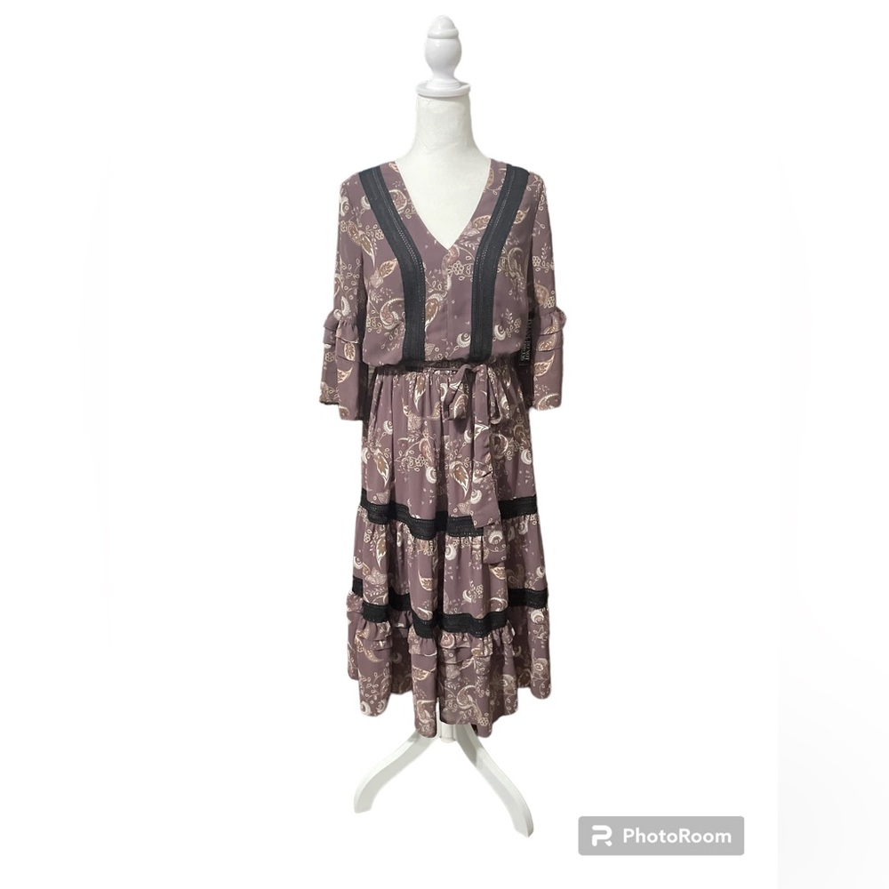 NWT New York & Company Paisley Dress, Size Small, Color Purple